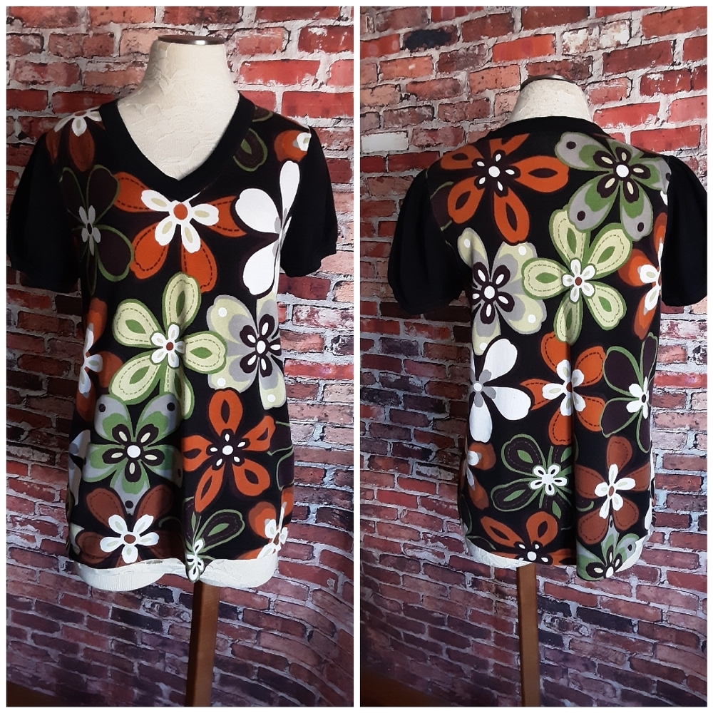 "Pine Needles" Floral Sweater